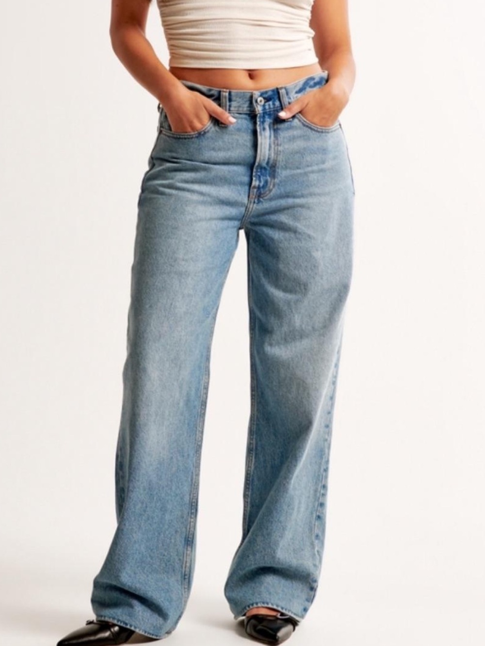 Abercrombie Mid Rise Slouchy Jeans